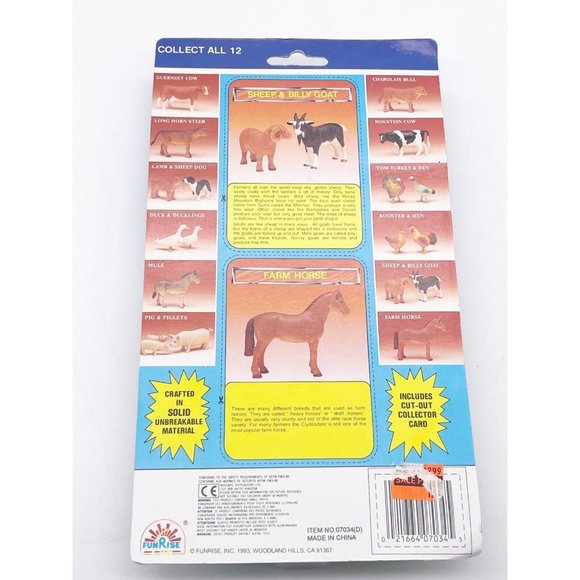 Funrise Blue Ribbon Farm Animal Collection Sheep Billy Goat Farm Horse 1993 NEW - Picture 10 of 10